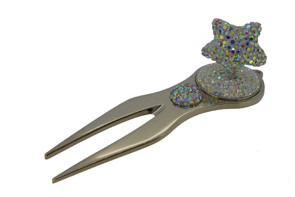 GOLFスターマーカー付きグリーンフォーク（レインボー）