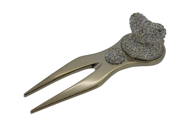 Shareki GOLFハートグリーンフォーク（クリスタル）