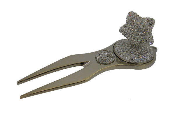 GOLFスターマーカー付きグリーンフォーク（クリスタル）